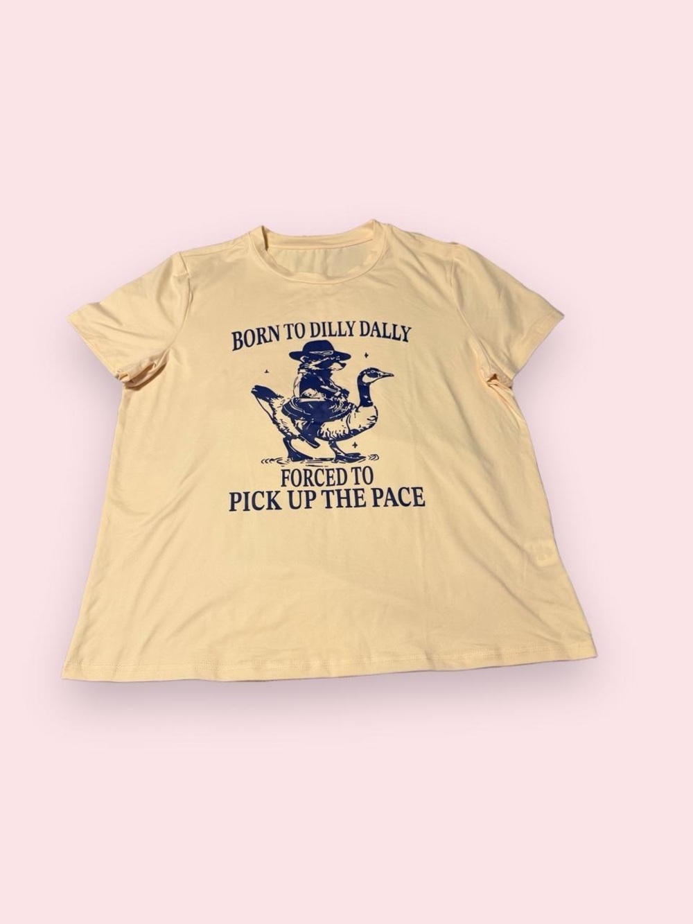 Graphic Short Sleeve Tee - Cream 'Born to Dilly Dally'